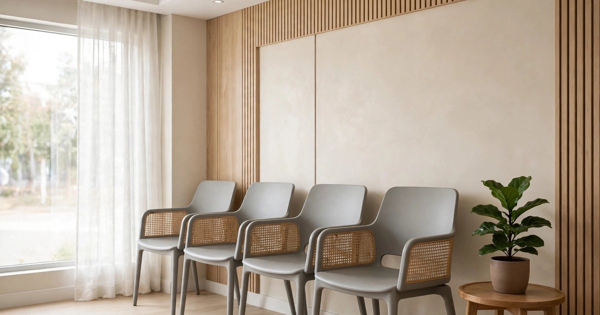 Empty clinic waiting area with chairs for Contact Emergency Dentist